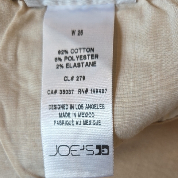 Joe's The Charlie Jeans Tan High Rise Slim Fit Womens Size 26" (XS Or 4-6) - Picture 10 of 12
